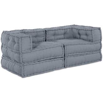 vidaXL Almohada 2 Pcs Gris 70 X 70 X 54 Cm Poli&eacute;ster Vidaxl