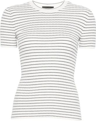 Emporio Armani Top girocollo a righe - Bianco