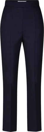 Max Mara Nepeta Slim Broeken - Dames - Slim Fit Broeken - Blauw - XL - Wol - Broeken