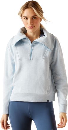 Ariat Womens Fern 1/2 Zip Sweatshirt Long Sleeve in Heathered Glacier Lake, Size Small, by Ariat