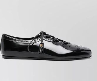 Churchs leather lace-up ballerina shoes