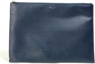 Saint Laurent Pre-owned Leather clutches - Dames - Vintage Clutch - Blauw - ONE Size - Vintage