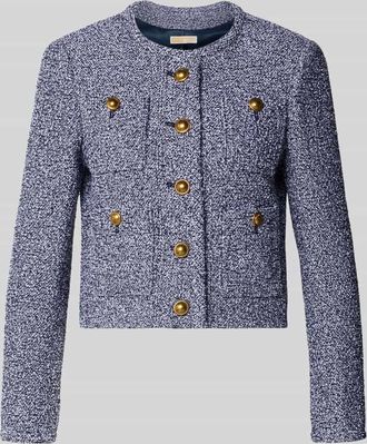 Michael Kors Slim Fit Jacke in Boucl&eacute;-Optik in Marine, Gr&ouml;&szlig;e XL