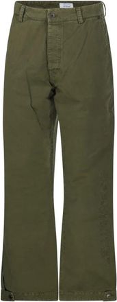 Off-white Racing Staff Katoen Gabardine Straight Pant - Heren - Straight fit broeken - Groen - L - Katoen - Broeken