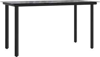 vidaXL Vidaxl - Garden Dining Table Black 200x100x74cm Steel and Tempered Glass