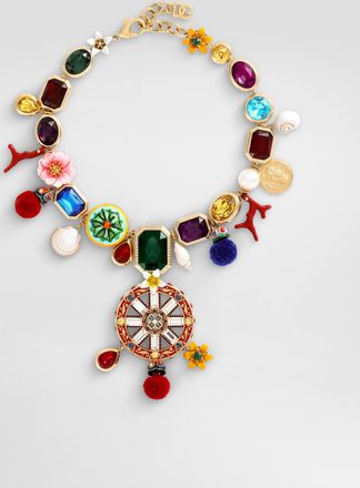 Dolce & Gabbana Carretto Wheel Necklace - Woman Bijoux Multi-colored Metal Onesize