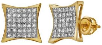 LuvMyJewelry Felizardo 10K Yellow Gold Diamond Unisex Earrings - 0.35 Cts at Nordstrom