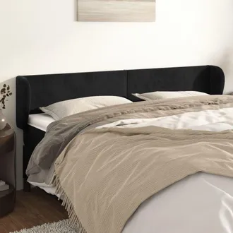 vidaXL Cabecero De Terciopelo Negro 163x23x78/88 Cm Vidaxl