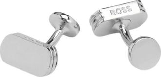 HUGO BOSS Manchettenknopen met gegraveerd logo - Heren - Manchetknopen - Grijs - ONE Size - Accessoires