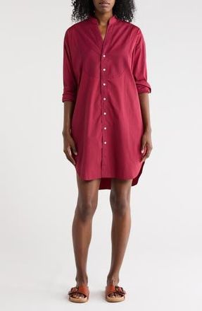 Frank & Eileen Tori Surplice Neck Button-Up Shirt Dress in Solid Red at Nordstrom Rack, Size Small