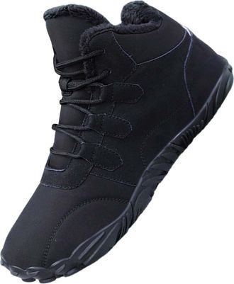 Generic Hiking Boots For Winter, Fleece Lining Slip On Snow Boot Waterproof Warm Anti-Slip Walking Boots Fur Lined Thermal Cowboy Booties Outdoor Leisure Trek