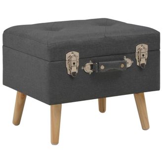vidaXL Vidaxl - Taburete De Almacenamiento 40 Cm Gris Oscuro De Tela