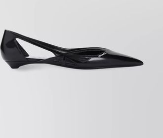 Prada brushed leather cut-out ballerinas