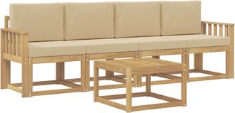 vidaXL Conjunto De Sof&aacute;s De Exterior 5 Uds. Y Beige Vidaxl