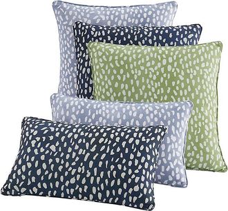 Ballard Designs Thandie Watercolor Print Outdoor Pillow - Cornflower - 20 x 20 - Ballard Designs
