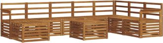 vidaXL Conjunto De Sof&aacute;s De Exterior 9 Uds. Natural Vidaxl