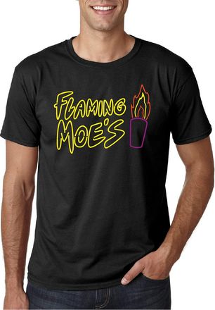Desconocido Flaming Moe (Neon Series) - Short Sleeve T-Shirt (Black, M), black / white