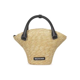Balenciaga Straw Mini Beach Handbag