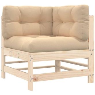 vidaXL Sof&aacute; Esquinero Con Cojines Madera Maciza De Pino Vidaxl