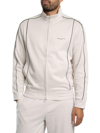 A|X Armani Exchange Mens Long Sleeve Side Logo Zip Closure Sweatshirt, Wind Chime, XL