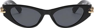 Fifth and Ninth Story 69mm Oversize Polarized Cat Eye Sunglasses in Black/Black at Nordstrom