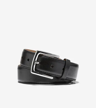 Cole Haan Mens 35MM Double Edge Stitch Detail Belt - Black Size 32