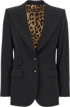 Dolce & Gabbana Dames, Jassen, Zwart, Maat: S Gabardine