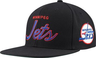 Mitchell & Ness Mens Mitchell & Ness Black Winnipeg Jets Core Team Script 2.0 Snapback Hat at Nordstrom