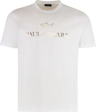 Paul & Shark T-shirt In Cotton Jersey With Logo Print