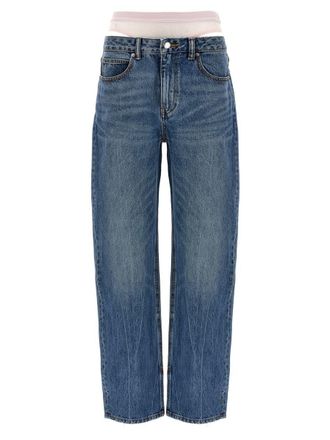 Alexander Wang Slit Hem Prestyle Hotfix Mesh Undie Jeans