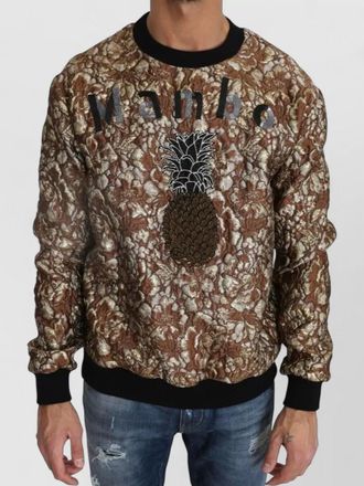 Dolce & Gabbana silk jacquard crew-neck sweater