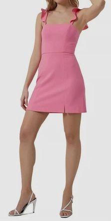 French Connection Whisper Ruffle Strap Dress In Morning Glory