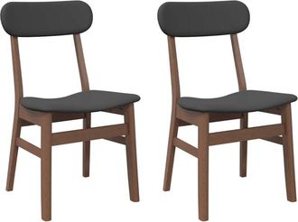 vidaXL Vidaxl - Sillas de comedor con cojines 2 uds madera maciza marrón caucho