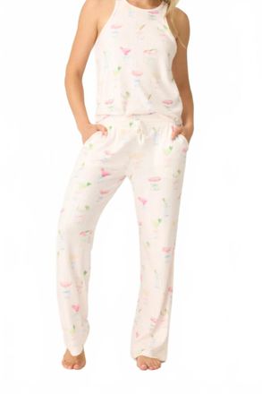 PJ Salvage Pretty Punch Cocktail Print Pajama Set In Baby Pink