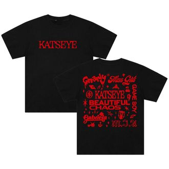 Generic Katseye Beautiful Chaos Merch T-Shirt Crewneck Short Sleeve Cotton Tee Men Women Streetwear Tops (Black,M)