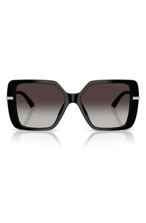 Jimmy Choo London Pati 55mm Square Sunglasses in Black /Gradient Gray at Nordstrom