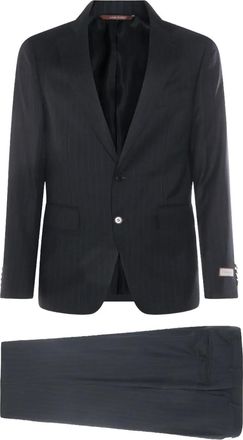 Canali Completo in lana a righe - Grigio