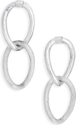 Karine Sultan Textured Link Drop Earrings in Silver at Nordstrom Rack
