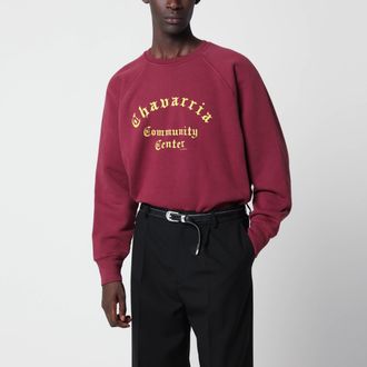 Willy Chavarria Felpa Chavarria Community raglan bordeaux in cotone