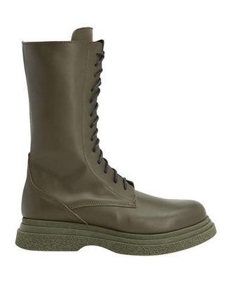 8 by YOOX LEATHER PLATFORM LACE UP TALL BOOTS