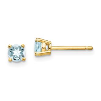 Diamond2Deal 14k Yellow Gold Aquamarine Earrings