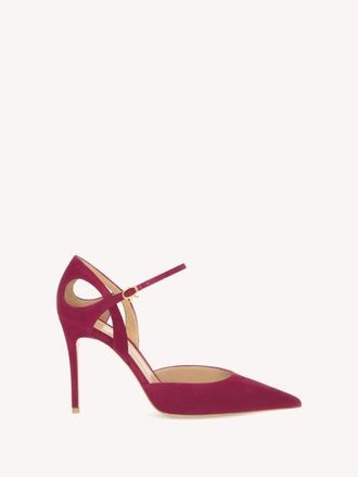 Gianvito Rossi Charlotte Pump in Fuchsia Suede Leather at Nordstrom, Size 41.5