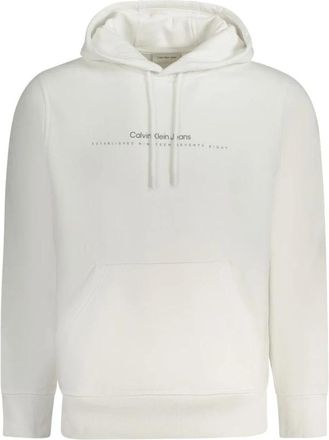 Calvin Klein Witte Katoenen Heren Trui - Heren - Hoodies - Wit - 2XL - Katoen - Hoodies & sweatvesten