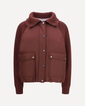 Brunello Cucinelli Down Jacket with wool sleeves Female 40