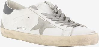 Golden Goose Weiss-graue niedrige Sneakers Super-Star