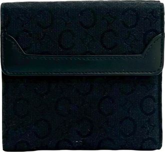 Celine Black Canvas Leather Wallet (Tri-Fold) (Pre-Owned)