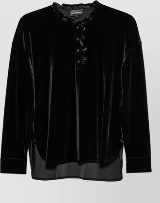 Emporio Armani ruffled long-sleeve blouse