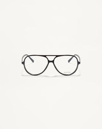 Valentino Occhiale Rotondo In Acetato unisex NERO 56