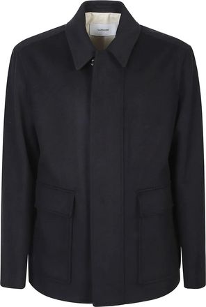 Lardini button wool jacket - Blue