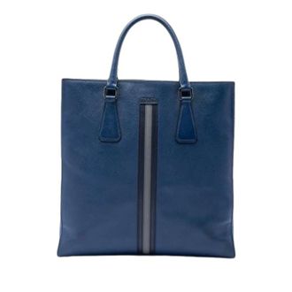 Prada Pre-owned Vintage Tote Bag - Dames - Pre-owned - Blauw - Maat: ONE Size Leer